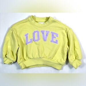 GRAYSON MINI Toddler Girls' Yellow Crewneck Pullover Love Sweatshirt‎ Size 2T